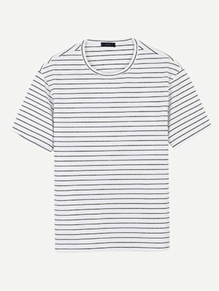 Romwe Men Stripe Tee