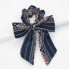 Romwe Chain Print Hair Tie With Bow
