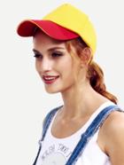 Romwe Yellow Casual Cotton Baseball Hat