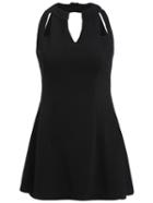 Romwe Cut Out A-line Black Dress