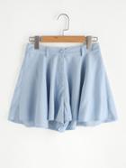 Romwe Chambray Swing Shorts