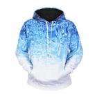 Romwe Men Abstract Print Ombre Hoodie