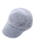 Romwe Light Grey Fuzzy Rabbit Hair Cap