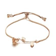 Romwe Metal Rose Detail Link Bracelet 1pc