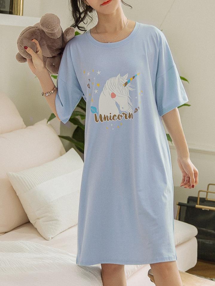 Romwe Unicorn Print Dress