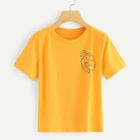 Romwe Figure Print Round Neck Tee