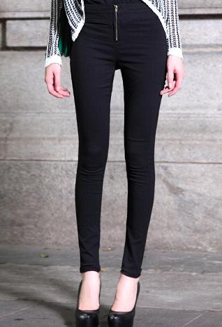 Romwe Zipper Black Pencil Pant