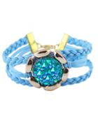 Romwe Colorful Crystal Blue Wave Bracelet