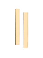 Romwe Gold Plated Rectangle Simple Stud Earrings