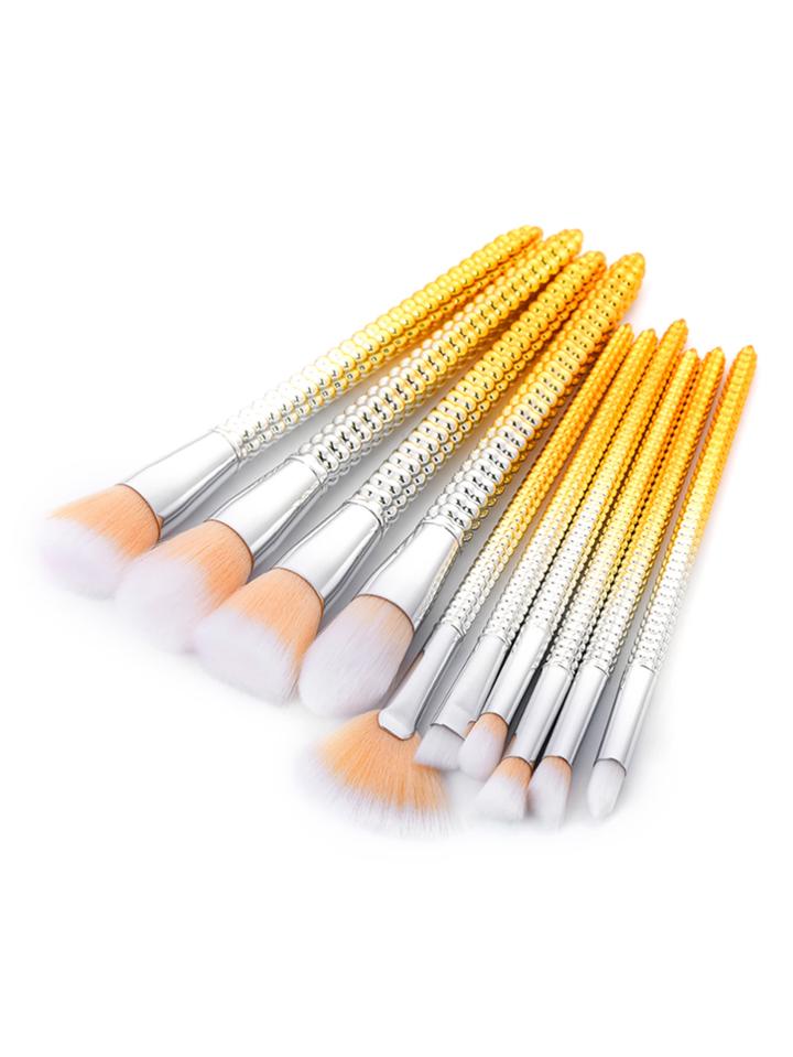 Romwe Fan Shaped Ombre Makeup Brush 10pcs