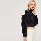 Romwe Zip Front Color-block Crop Jacket