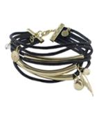 Romwe Black Braided Rope Chain Link Bracelet