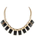 Romwe Best Seller Black And White Square Gemstone Collar Necklace