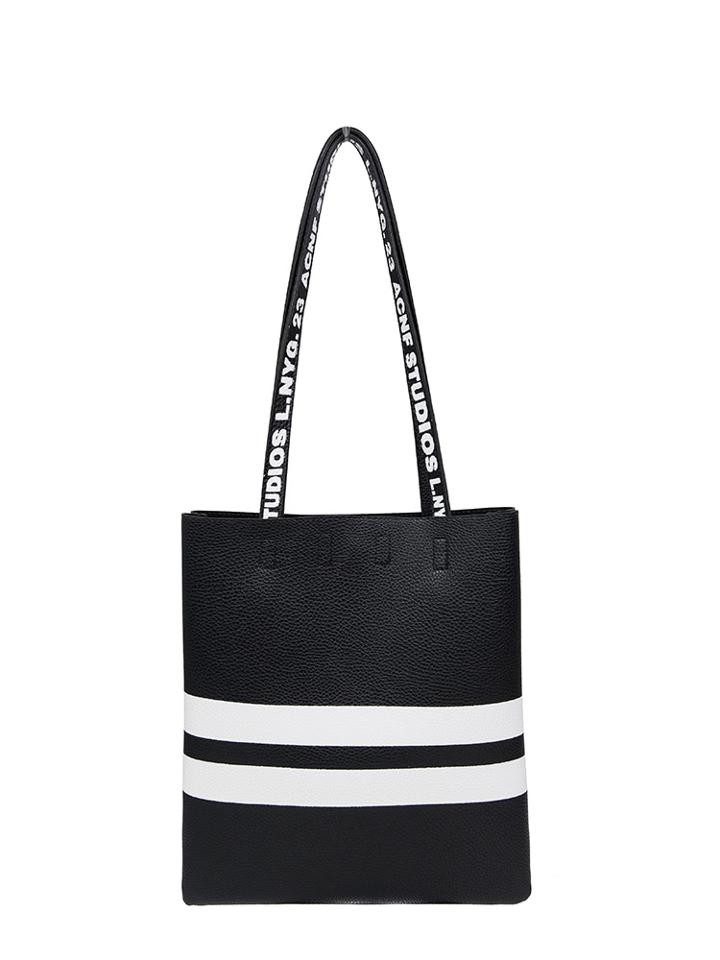 Romwe Contrast Panel Letter Strap Pu Bag