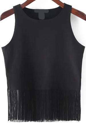 Romwe With Tassel Tank Top