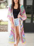 Romwe Women Florals Long Top