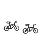 Romwe Black Cutout Bicycle Ear Studs