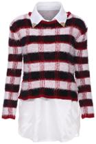 Romwe Red Plaid Two-pieced Jumper