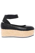 Romwe Cut-out Platform Black Shoes