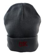 Romwe Gray Knitted With Ok Letters Winter Beanie Hat
