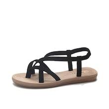 Romwe Criss Cross Strap Flat Sandals
