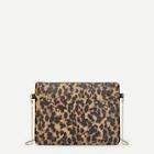 Romwe Leopard Pattern Chain Clutch Bag