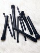 Romwe 10pcs Black Metallic Makeup Brush Set