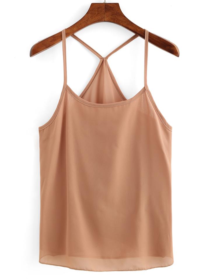 Romwe Racerback Chiffon Cami Top