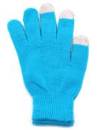Romwe Lake Blue Knit Telefingers Gloves