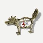 Romwe Open Wolf Design Brooch