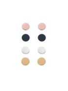 Romwe Four Color Round Flake Stud Earring Set 4pair