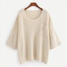 Romwe Pocket Patched Oversized Sweater