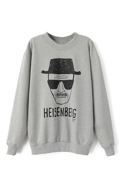 Romwe Heisenberg & Man Head Print Sweatshirt