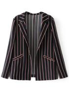 Romwe Vertical Striped Slim Fit Blazer