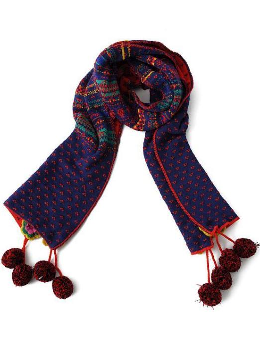 Romwe Handmade Flowers Red Scarves