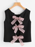 Romwe Bow Tie Back Tank Top