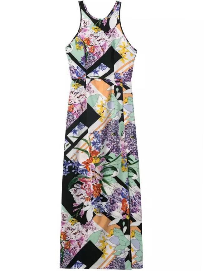 Romwe Florals Split Side Maxi Dress