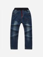 Romwe Patched Embroidered Jeans