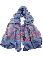 Romwe Gray Bohemian Style Flower Printed Scarf For Ladies