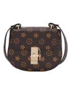 Romwe Printed Turnlock And Pin Closure Saddle Bag