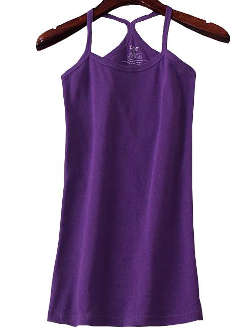 Romwe Spaghetti Strap Purple Cami Top