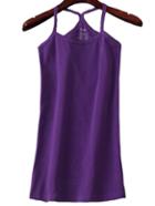 Romwe Spaghetti Strap Purple Cami Top