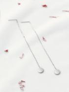 Romwe Silver Chain Strand Drop Earrings