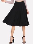 Romwe Solid A Line Skirt