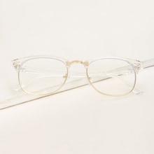 Romwe Guys Transparent Arms Metal Frame Glasses