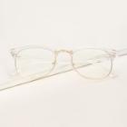 Romwe Guys Transparent Arms Metal Frame Glasses