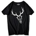 Romwe Men Geo Deer Print Tee