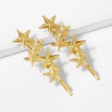 Romwe Metal Star Hair Clip 1pair