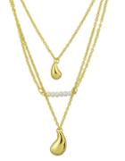 Romwe Gold Plated Multilayers Chain Necklace