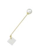 Romwe Simple Gold Color Square Pearl Big Brooches Pins